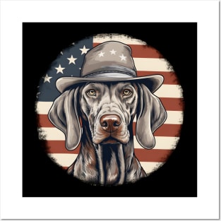 Patriotic Weimaraner Posters and Art